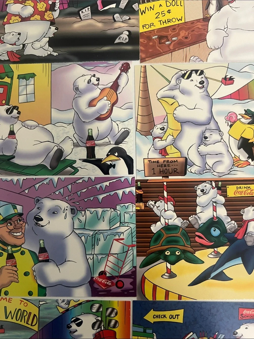 1996 South Pole Vacation Coca Cola Polar Bears Trading Cards (15) - Lot #3